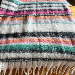 Striped Fringe Blanket